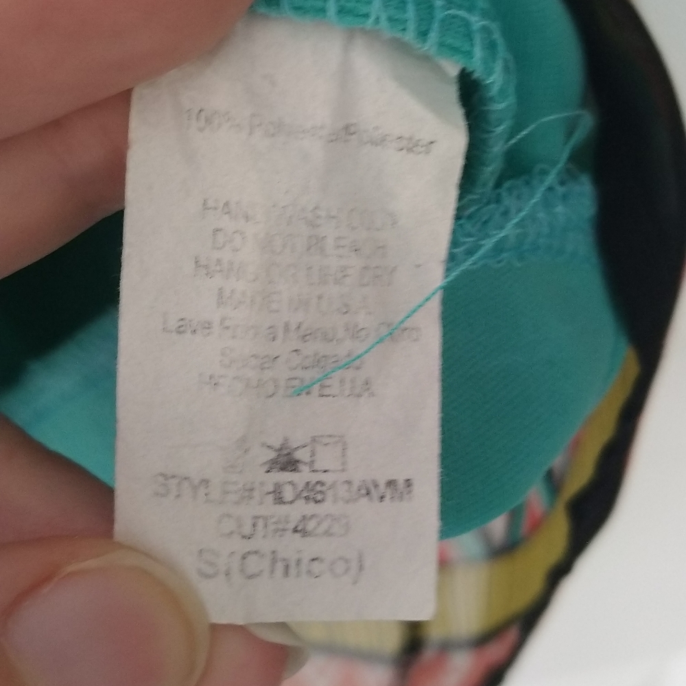 Hello Miss Multi-Colored Front Zip Turquoise Dress - image 5